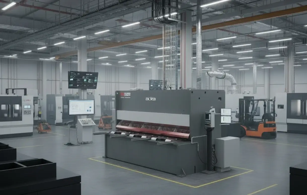 hydraulic-guillotine-shear-gv-series-full-machine Adira guillotine metal shear with CNC workstation